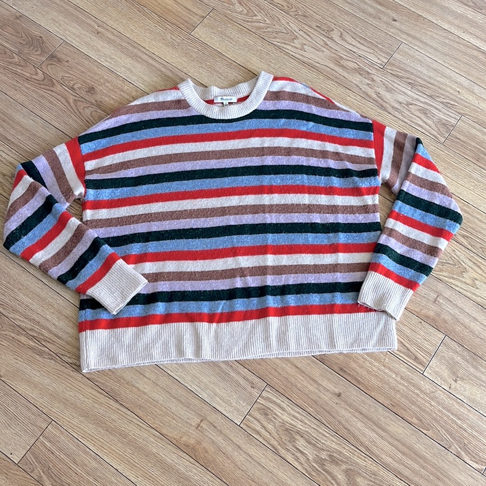 Madewell Striped Colorful Sweater- MEDIUM